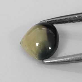 Zafiro bicolor natural de 1,75 ct, en forma de pera, opaco
