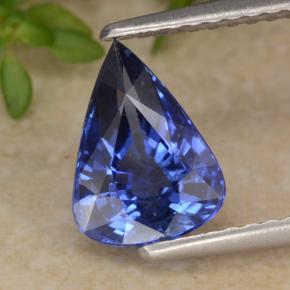 Zafiro azul natural de 1,94 ct, en forma de pera, VS