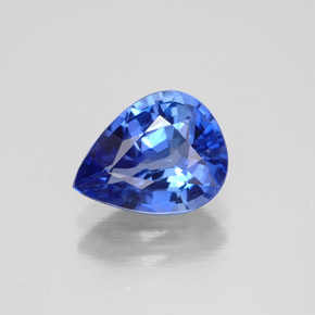Zafiro azul natural de 2,11 ct, en forma de pera, VS-SI