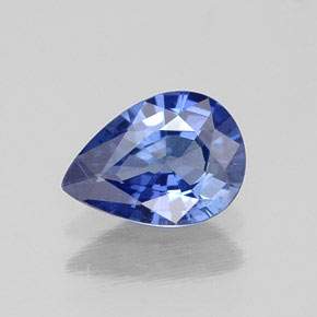 Zafiro azul natural de 0,70 ct, en forma de pera, VVS-VS