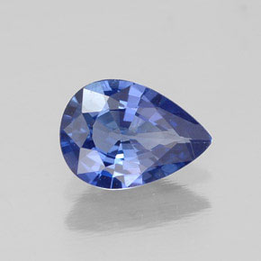 Zafiro azul natural de 0,70 ct, en forma de pera, VVS-VS