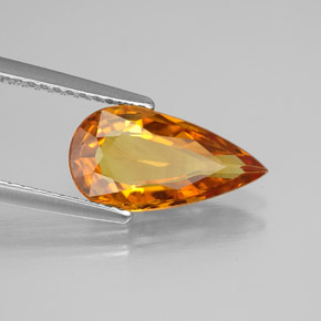 Zafiro naranja natural de 2,61 ct, en forma de pera, VVS-VS