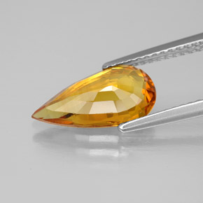 Zafiro naranja natural de 2,61 ct, en forma de pera, VVS-VS