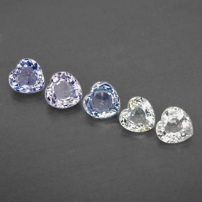 Gemas de zafiro multicolor natural de 1,71 ct, forma de corazón, VVS