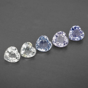 Gemas de zafiro multicolor natural de 1,71 ct, forma de corazón, VVS