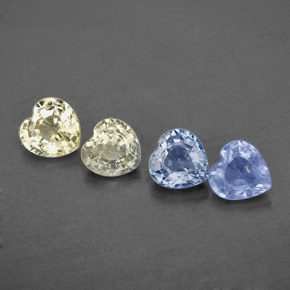 Gemas de zafiro multicolor natural de  ct, forma de corazón, VVS
