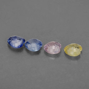 Gemas de zafiro multicolor natural de  ct, forma de corazón, VVS