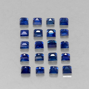 Gemas de zafiro azul natural de  ct, cuadrado, VVS-VS