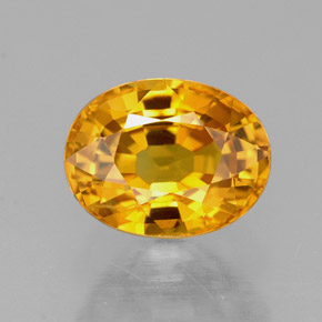Zafiro amarillo natural de 1,97 ct, corte óvalo, VVS