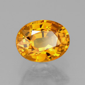 Zafiro amarillo natural de 1,97 ct, corte óvalo, VVS