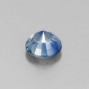 Zafiro azul natural de 0,60 ct, corte redondo, VS