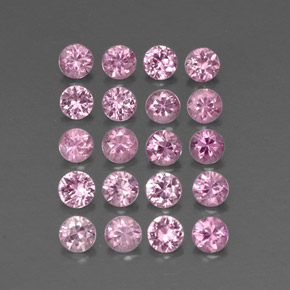 Gemas de zafiro rosa natural de  ct, corte redondo, VVS-VS