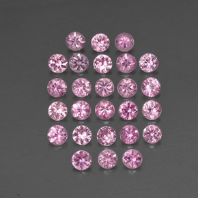Gemas de zafiro rosa natural de  ct, corte redondo, VVS-VS