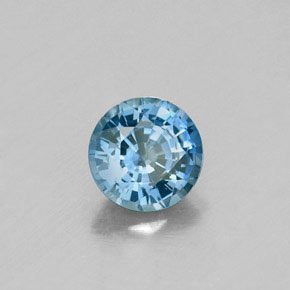 Zafiro azul natural de 0,66 ct, corte redondo, VVS-VS