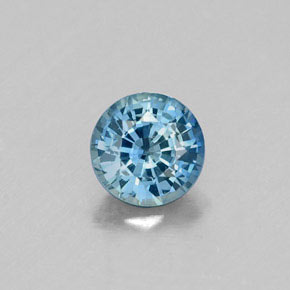 Zafiro azul natural de 0,66 ct, corte redondo, VVS-VS