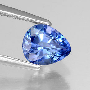 Zafiro azul natural de 1,33 ct, en forma de pera, VS
