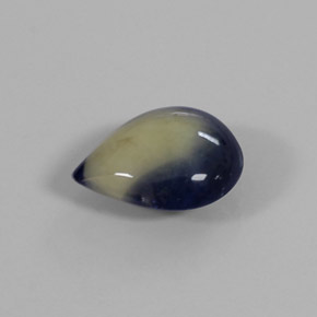 Zafiro bicolor natural de 1,31 ct, en forma de pera, opaco