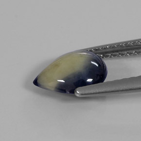 Zafiro bicolor natural de 1,31 ct, en forma de pera, opaco