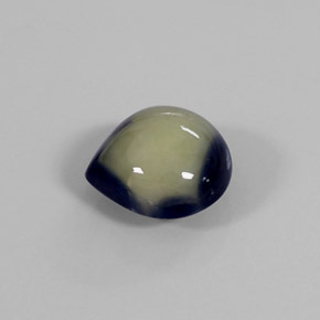 Zafiro bicolor natural de 1,39 ct, en forma de pera, opaco