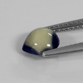 Zafiro bicolor natural de 1,39 ct, en forma de pera, opaco