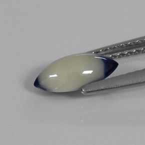 Zafiro bicolor natural de 1,09 ct, marquesa, opaco