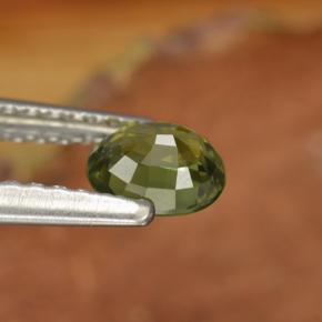 Zafiro verde natural de 0,52 ct, corte óvalo, VVS-VS