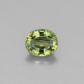 Zafiro verde natural de 0,56 ct, corte óvalo, VS