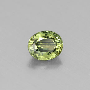 Zafiro verde natural de 0,56 ct, corte óvalo, VS