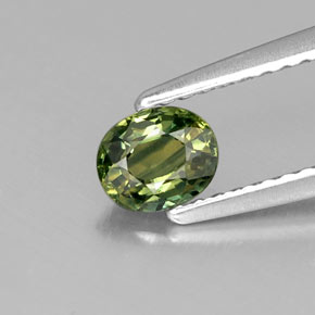 Zafiro verde natural de 0,51 ct, corte óvalo, VS