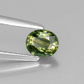 Zafiro verde natural de 0,51 ct, corte óvalo, VS