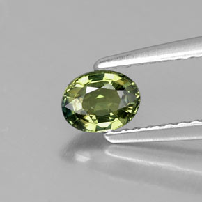Zafiro verde natural de 0,51 ct, corte óvalo, VVS-VS