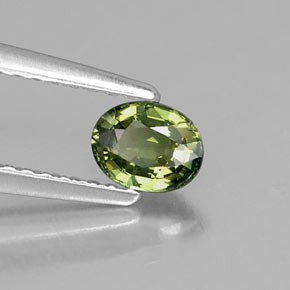 Zafiro verde natural de 0,51 ct, corte óvalo, VVS-VS