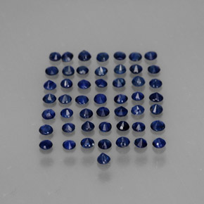 Gemas de zafiro azul natural de  ct, corte redondo, VS