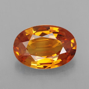 Zafiro naranja natural de 2,49 ct, corte óvalo, VVS-VS