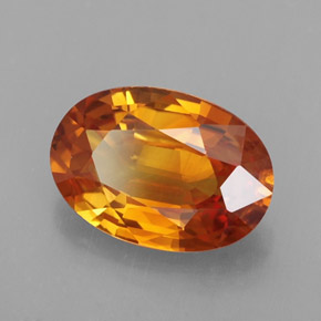 Zafiro naranja natural de 2,49 ct, corte óvalo, VVS-VS