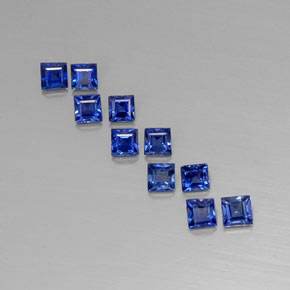 Gemas de zafiro azul natural de  ct, cuadrado, VVS-VS
