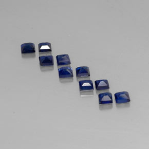 Gemas de zafiro azul natural de  ct, cuadrado, VVS-VS