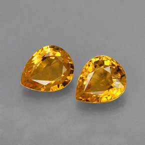 Gemas de zafiro naranja natural de  ct, en forma de pera, VVS-VS