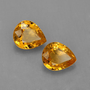 Gemas de zafiro naranja natural de  ct, en forma de pera, VVS-VS