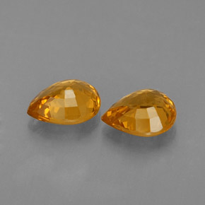 Gemas de zafiro naranja natural de  ct, en forma de pera, VVS-VS