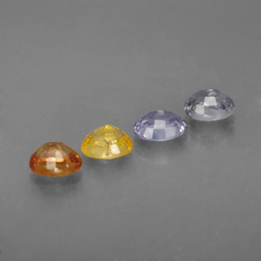 Gemas de zafiro multicolor natural de  ct, corte óvalo, VVS-VS