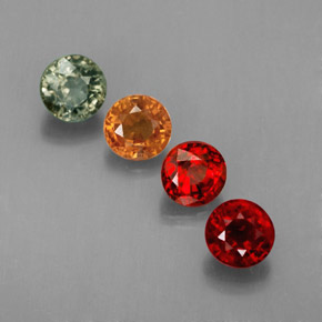 Gemas de zafiro multicolor natural de  ct, corte redondo, VVS-VS