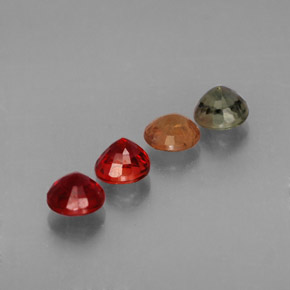 Gemas de zafiro multicolor natural de  ct, corte redondo, VVS-VS
