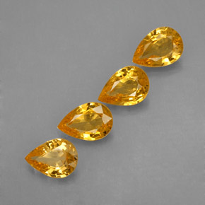 Gemas de zafiro amarillo natural de  ct, en forma de pera, VVS-VS