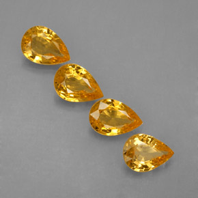 Gemas de zafiro amarillo natural de  ct, en forma de pera, VVS-VS