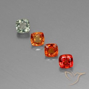 Gemas de zafiro multicolor natural de 2,44 ct, corte cojín, VVS-VS
