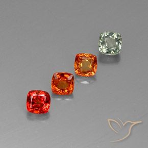 Gemas de zafiro multicolor natural de 2,44 ct, corte cojín, VVS-VS
