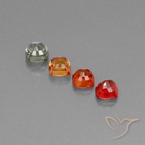 Gemas de zafiro multicolor natural de 2,44 ct, corte cojín, VVS-VS