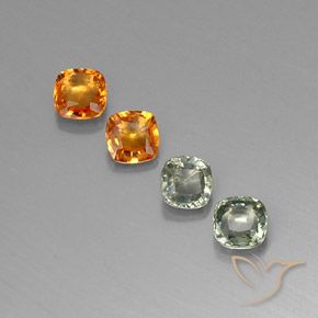 Gemas de zafiro multicolor natural de 1,57 ct, corte cojín, VVS-VS