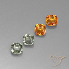 Gemas de zafiro multicolor natural de 1,57 ct, corte cojín, VVS-VS